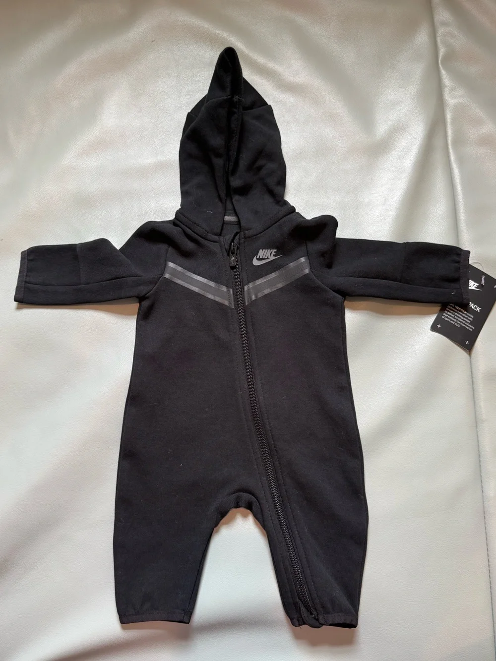 Nike Black Hooded Baby Boy One-Piece Tech Pack